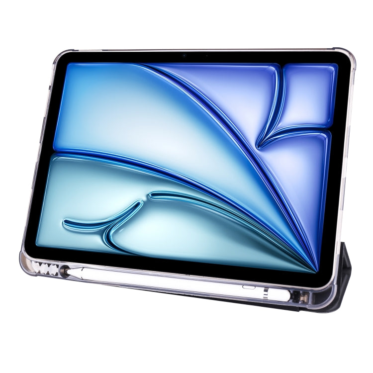 For iPad Air 11 2026 / 2025 / 2024 3-fold TPU Leather Smart Tablet Case with Pen Slot