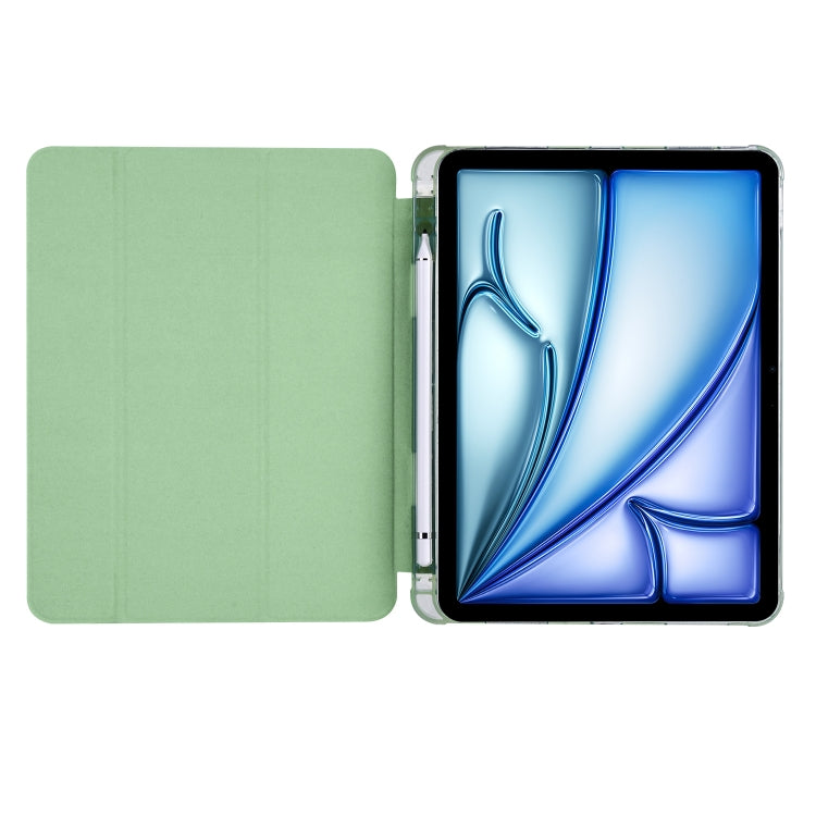 For iPad Air 11 2026 / 2025 / 2024 3-fold TPU Leather Smart Tablet Case with Pen Slot