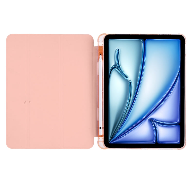 For iPad Air 11 2026 / 2025 / 2024 3-fold TPU Leather Smart Tablet Case with Pen Slot