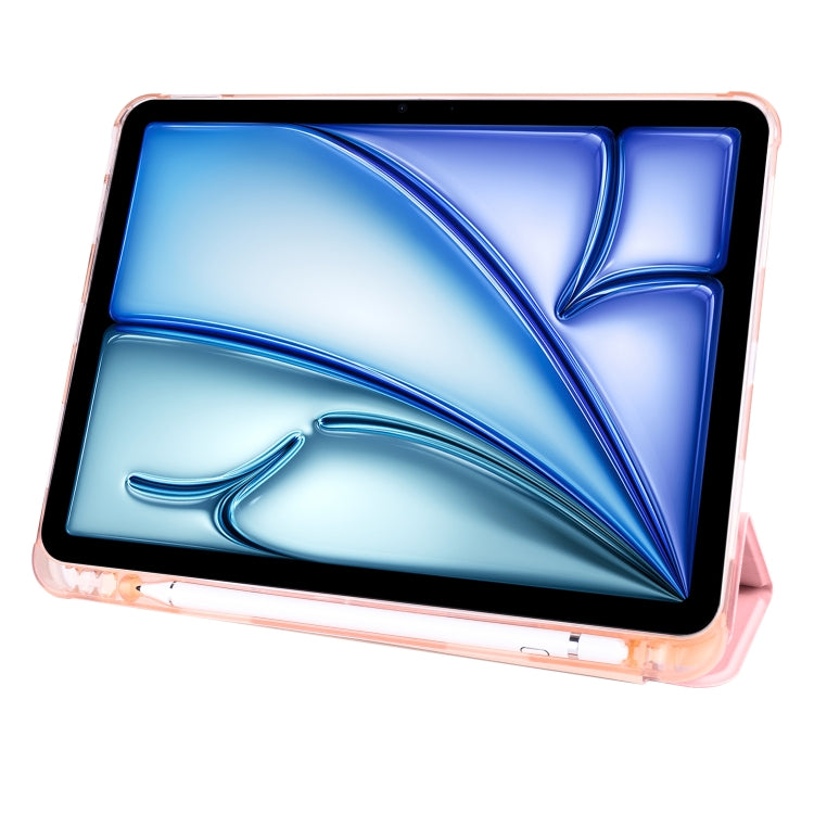 For iPad Air 11 2026 / 2025 / 2024 3-fold TPU Leather Smart Tablet Case with Pen Slot