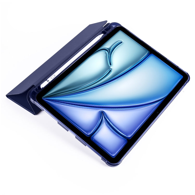 For iPad Air 11 2026 / 2025 / 2024 3-fold TPU Leather Smart Tablet Case with Pen Slot