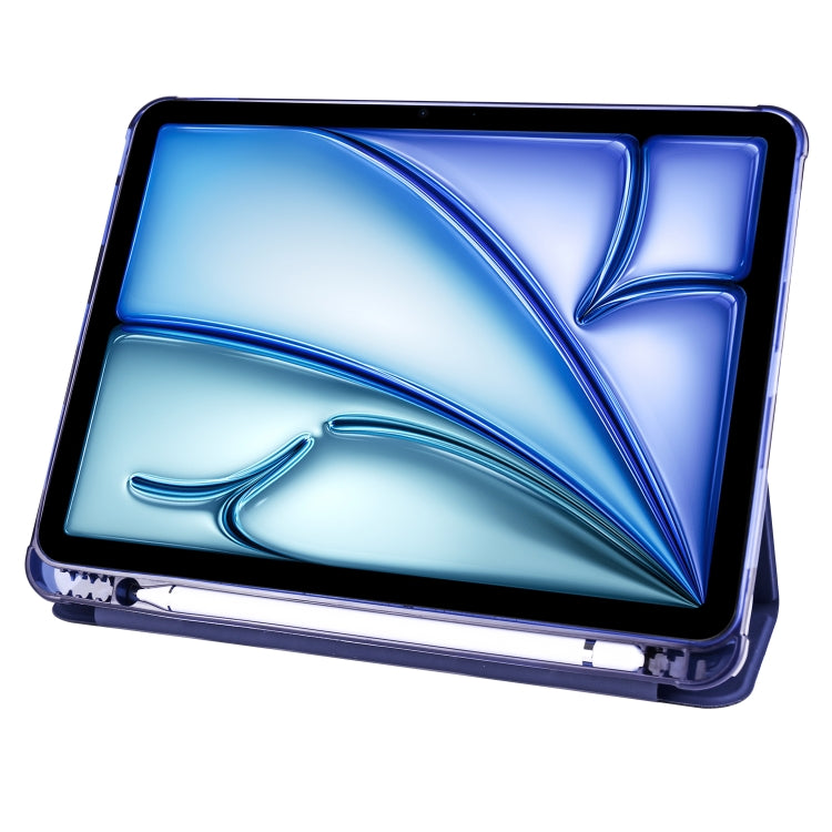 For iPad Air 11 2026 / 2025 / 2024 3-fold TPU Leather Smart Tablet Case with Pen Slot