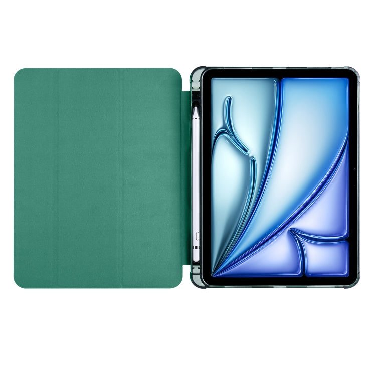 For iPad Air 11 2026 / 2025 / 2024 3-fold TPU Leather Smart Tablet Case with Pen Slot