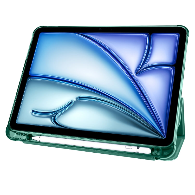 For iPad Air 11 2026 / 2025 / 2024 3-fold TPU Leather Smart Tablet Case with Pen Slot