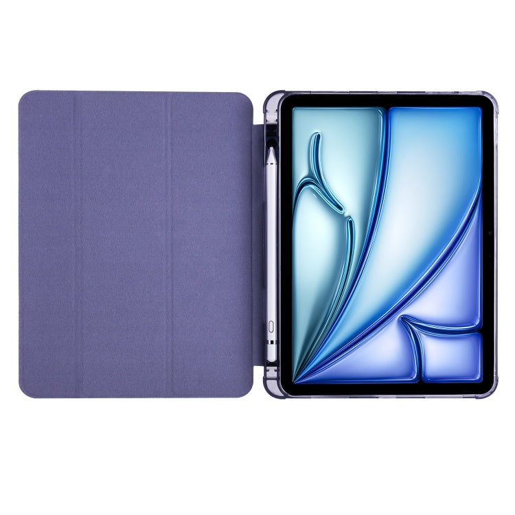 For iPad Air 11 2026 / 2025 / 2024 3-fold TPU Leather Smart Tablet Case with Pen Slot