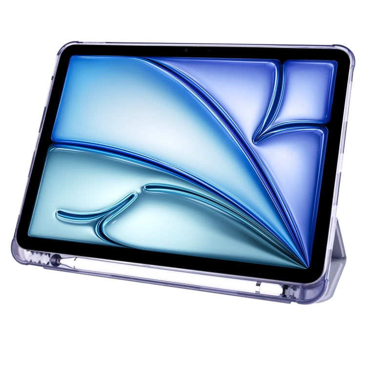For iPad Air 11 2026 / 2025 / 2024 3-fold TPU Leather Smart Tablet Case with Pen Slot