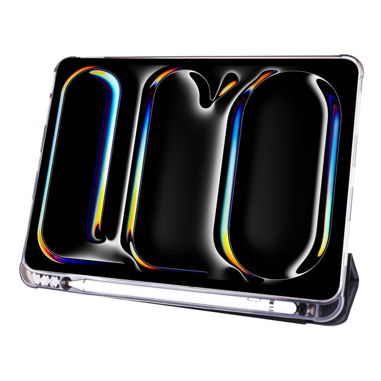 For iPad Pro 11 2025 / 2024 3-fold TPU Leather Smart Tablet Case with Pen Slot
