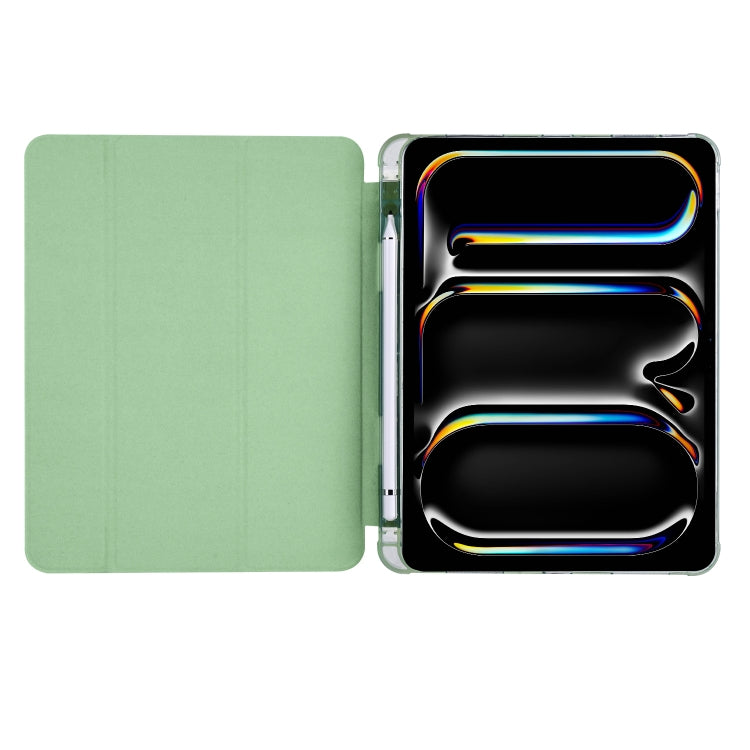 For iPad Pro 11 2025 / 2024 3-fold TPU Leather Smart Tablet Case with Pen Slot