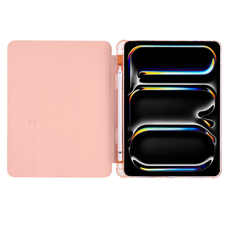 For iPad Pro 11 2025 / 2024 3-fold TPU Leather Smart Tablet Case with Pen Slot