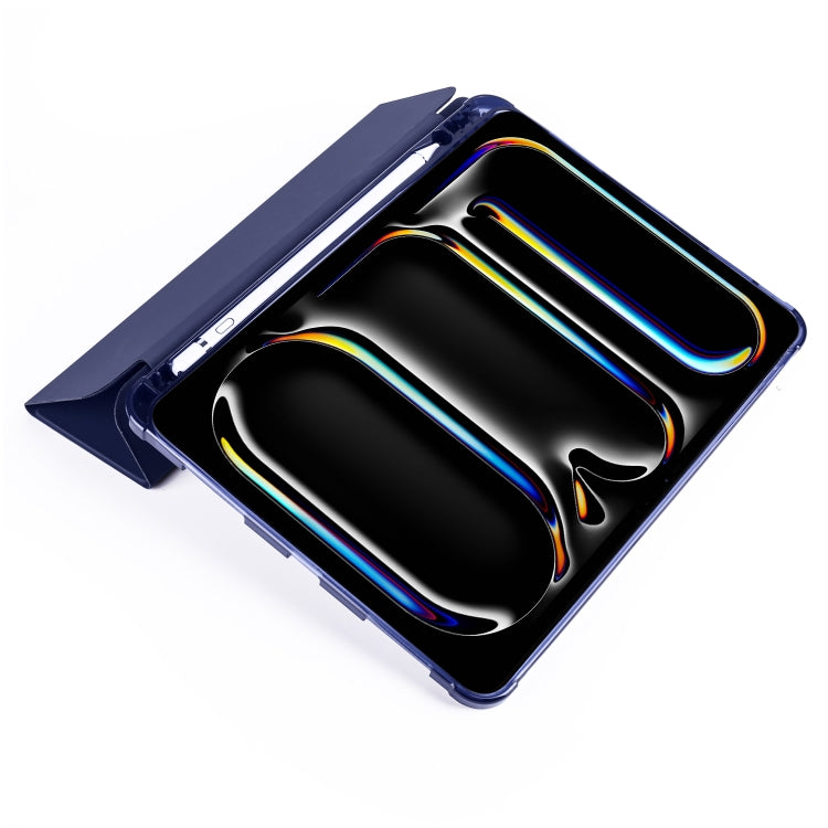 For iPad Pro 11 2025 / 2024 3-fold TPU Leather Smart Tablet Case with Pen Slot