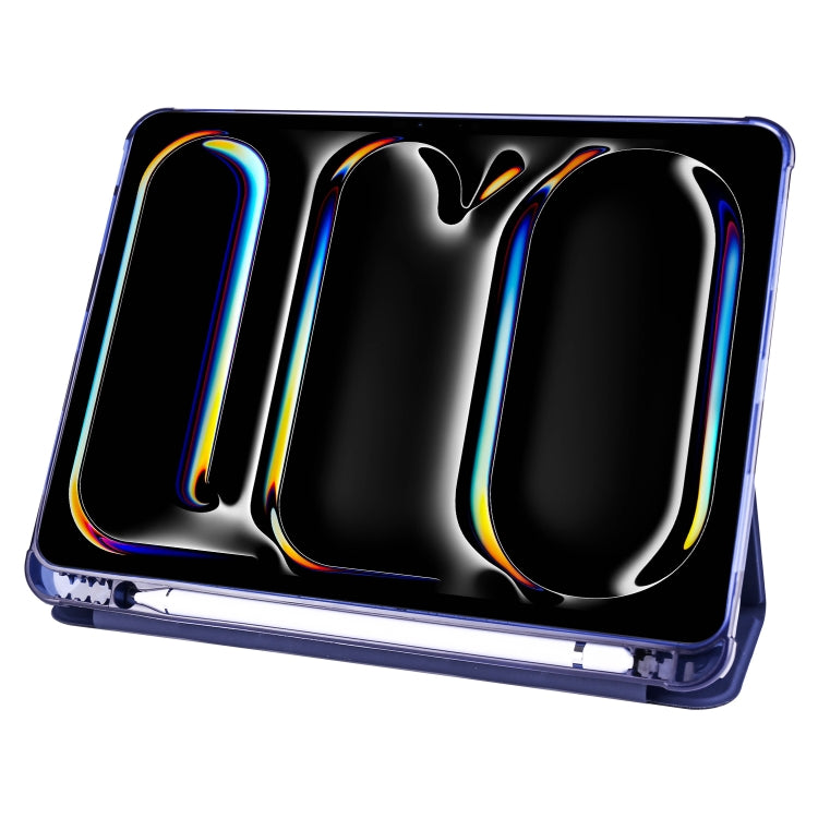 For iPad Pro 11 2025 / 2024 3-fold TPU Leather Smart Tablet Case with Pen Slot