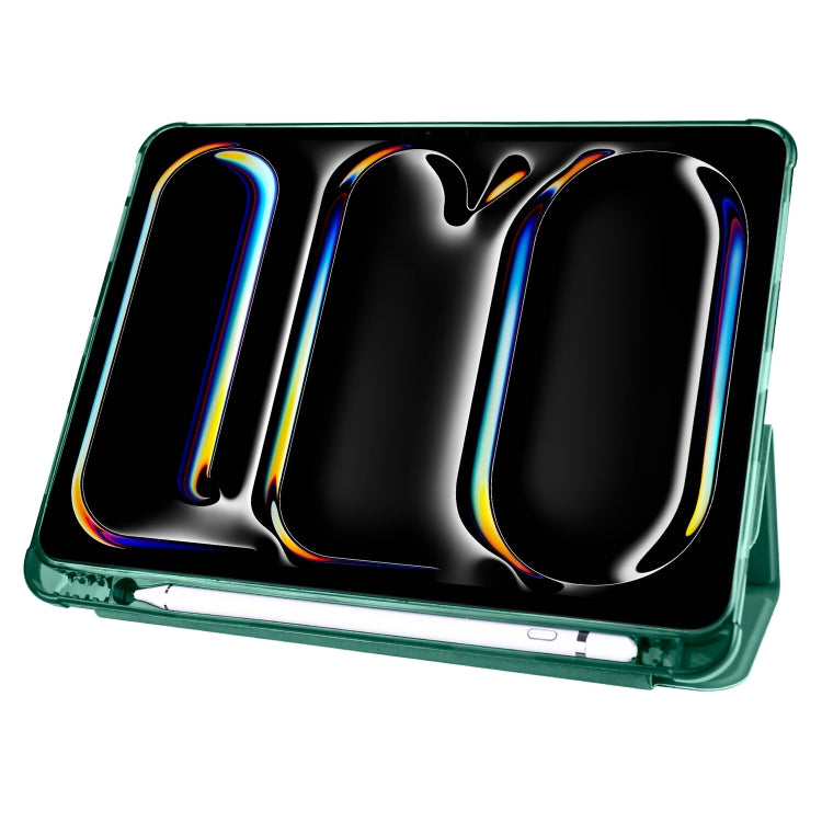 For iPad Pro 11 2025 / 2024 3-fold TPU Leather Smart Tablet Case with Pen Slot