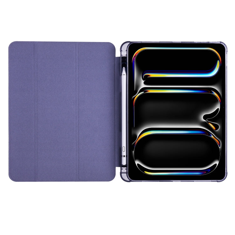 For iPad Pro 11 2025 / 2024 3-fold TPU Leather Smart Tablet Case with Pen Slot