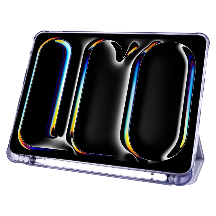 For iPad Pro 11 2025 / 2024 3-fold TPU Leather Smart Tablet Case with Pen Slot