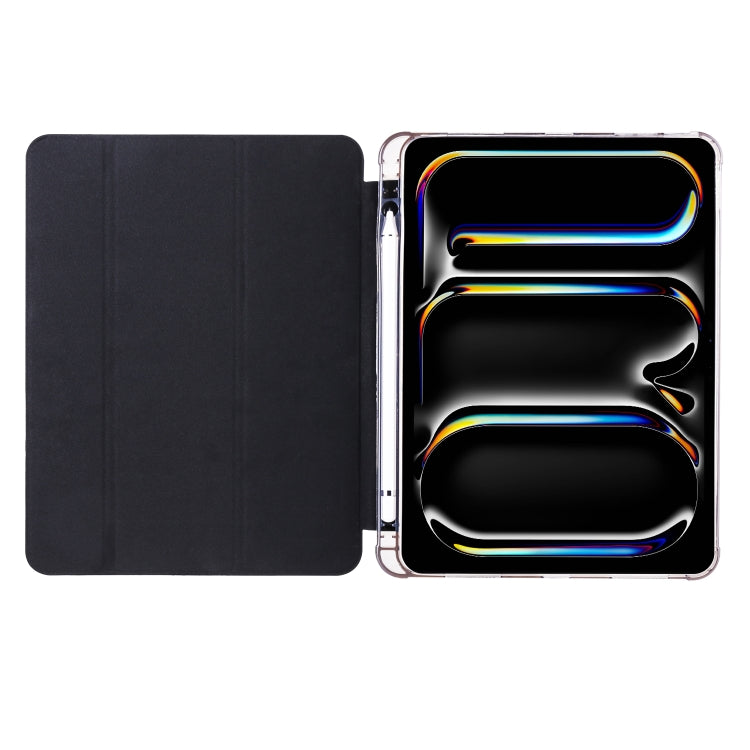 For iPad Pro 13 2025 / 2024 3-fold TPU Leather Smart Tablet Case with Pen Slot