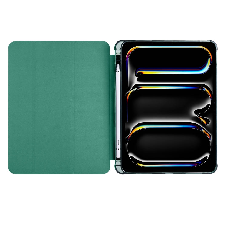 For iPad Pro 13 2025 / 2024 3-fold TPU Leather Smart Tablet Case with Pen Slot