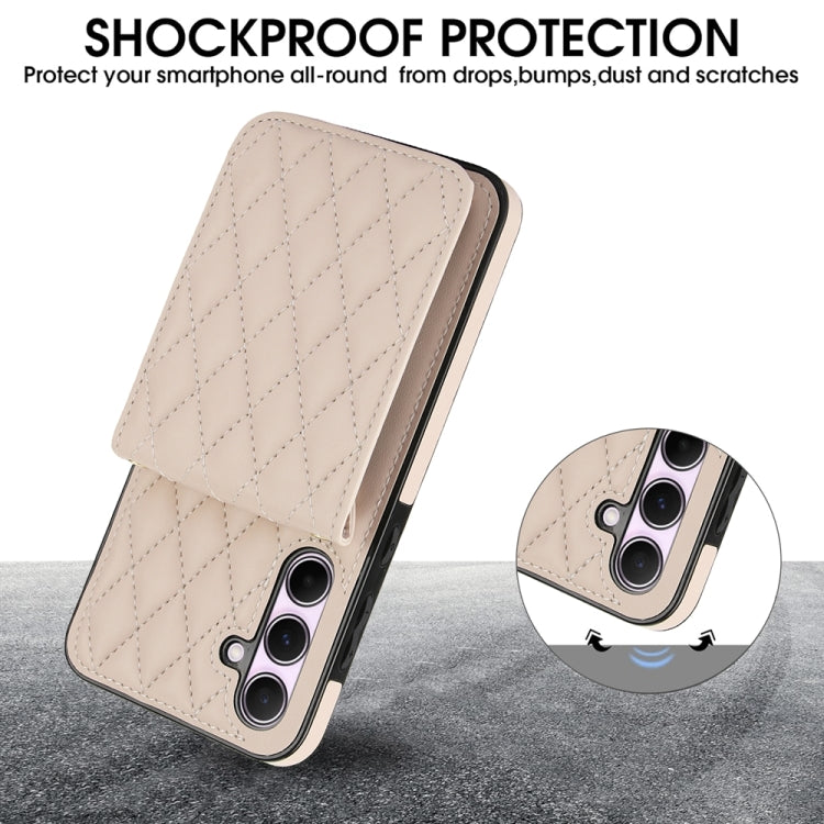 For Samsung Galaxy A55 5G YM015 Crossbody Rhombic Card Bag RFID Phone Case