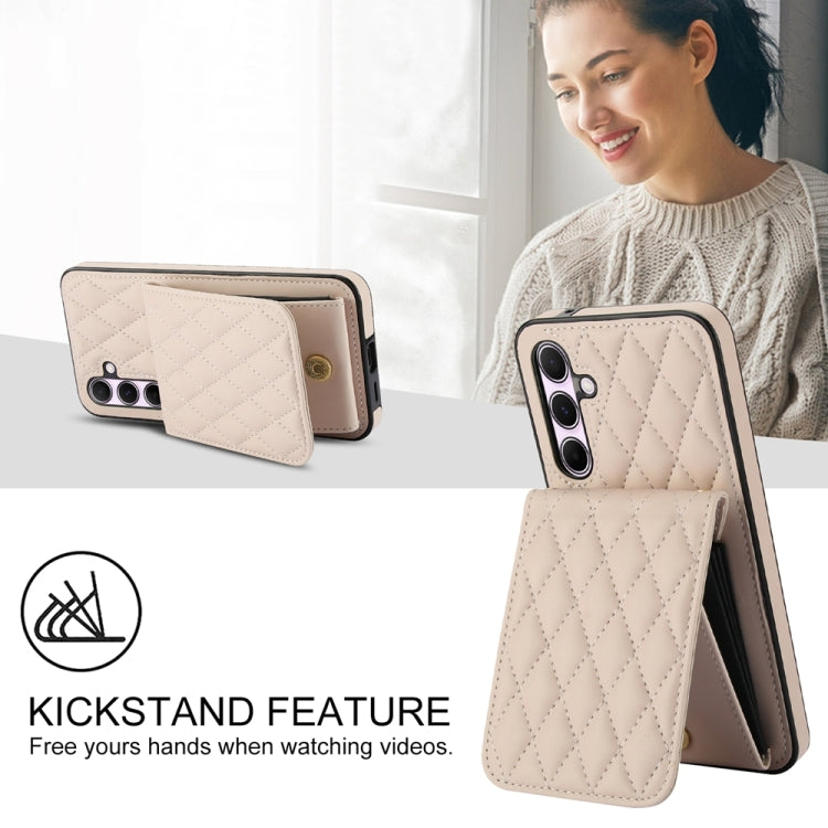 For Samsung Galaxy A55 5G YM015 Crossbody Rhombic Card Bag RFID Phone Case