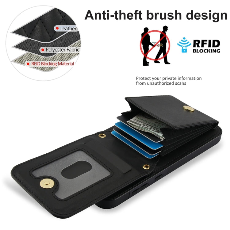For Samsung Galaxy A55 5G YM015 Crossbody Rhombic Card Bag RFID Phone Case
