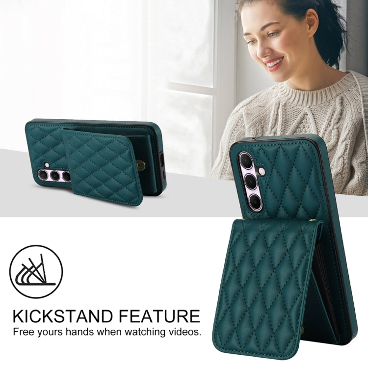 For Samsung Galaxy A55 5G YM015 Crossbody Rhombic Card Bag RFID Phone Case