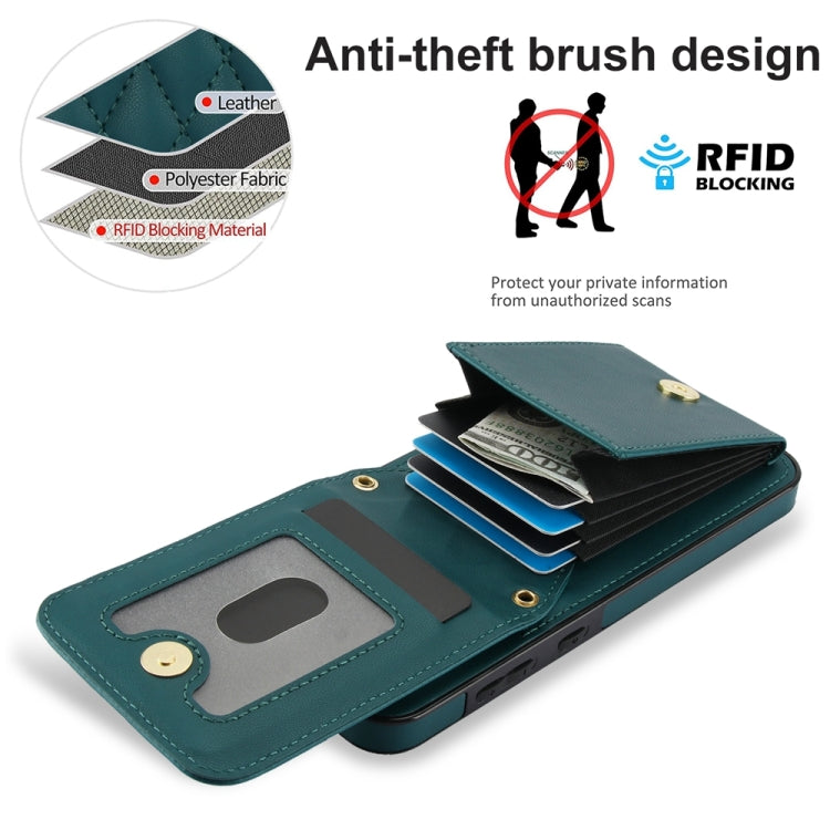 For Samsung Galaxy A55 5G YM015 Crossbody Rhombic Card Bag RFID Phone Case