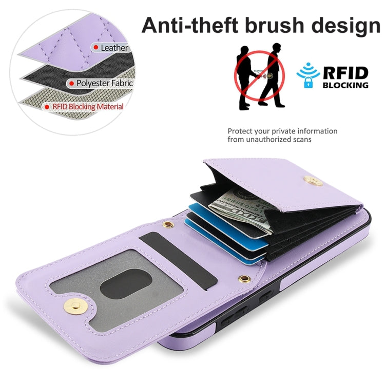 For Samsung Galaxy A55 5G YM015 Crossbody Rhombic Card Bag RFID Phone Case