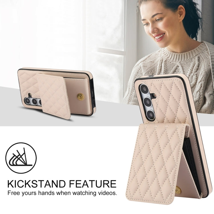 For Samsung Galaxy S24 5G YM015 Crossbody Rhombic Card Bag RFID Phone Case