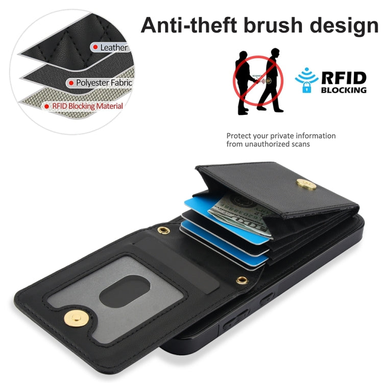 For Samsung Galaxy S24 5G YM015 Crossbody Rhombic Card Bag RFID Phone Case