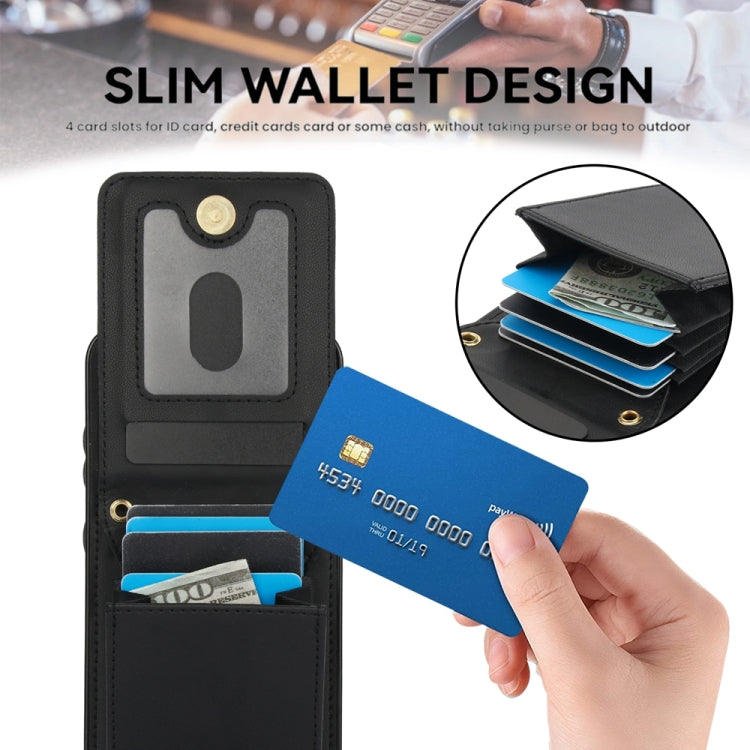 For Samsung Galaxy S24 5G YM015 Crossbody Rhombic Card Bag RFID Phone Case