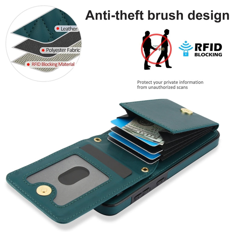 For Samsung Galaxy S24 5G YM015 Crossbody Rhombic Card Bag RFID Phone Case