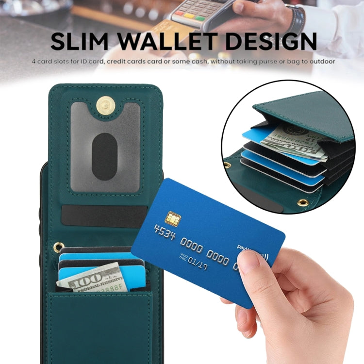 For Samsung Galaxy S24 5G YM015 Crossbody Rhombic Card Bag RFID Phone Case
