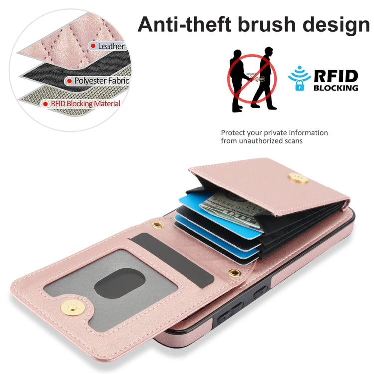 For Samsung Galaxy S24 5G YM015 Crossbody Rhombic Card Bag RFID Phone Case