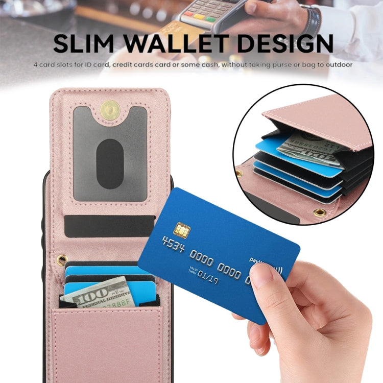 For Samsung Galaxy S24 5G YM015 Crossbody Rhombic Card Bag RFID Phone Case