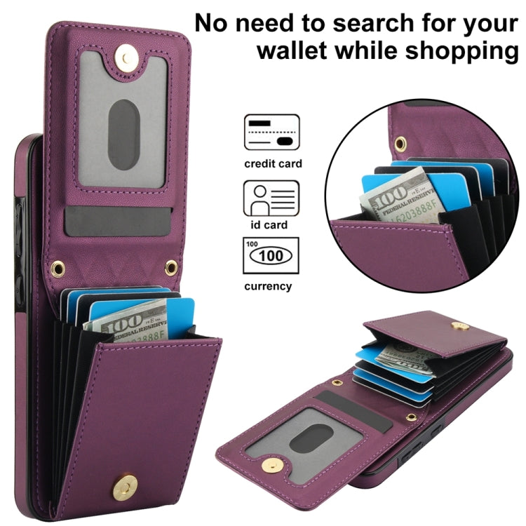 For Samsung Galaxy S24 5G YM015 Crossbody Rhombic Card Bag RFID Phone Case