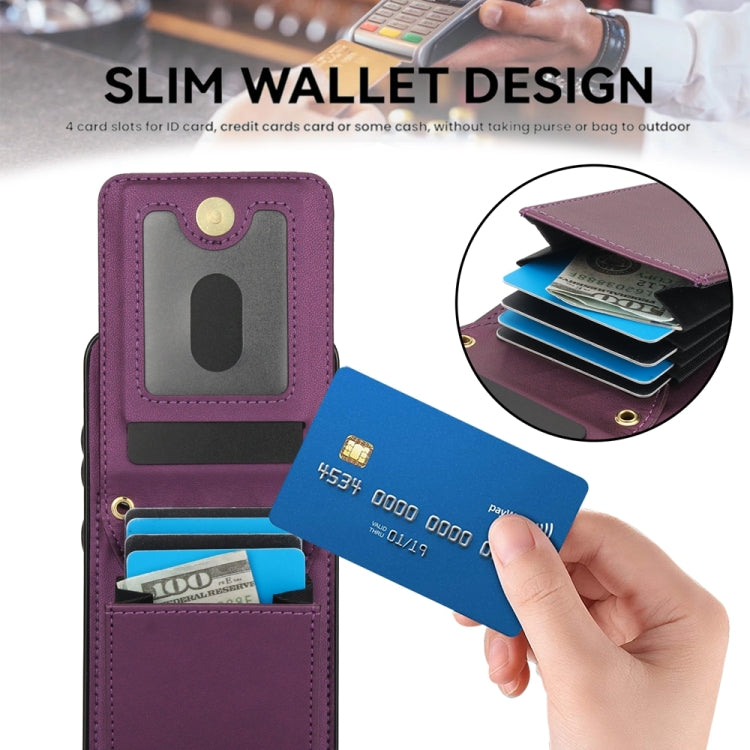 For Samsung Galaxy S24 5G YM015 Crossbody Rhombic Card Bag RFID Phone Case