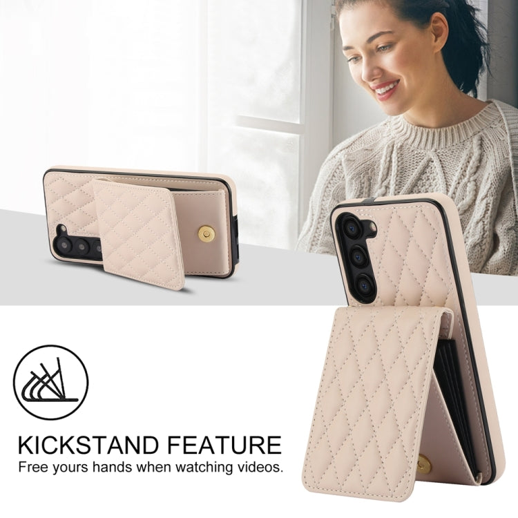 For Samsung Galaxy S23 5G YM015 Crossbody Rhombic Card Bag RFID Phone Case