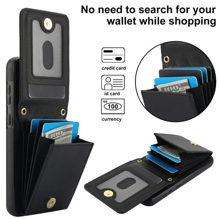 For Samsung Galaxy S23 5G YM015 Crossbody Rhombic Card Bag RFID Phone Case