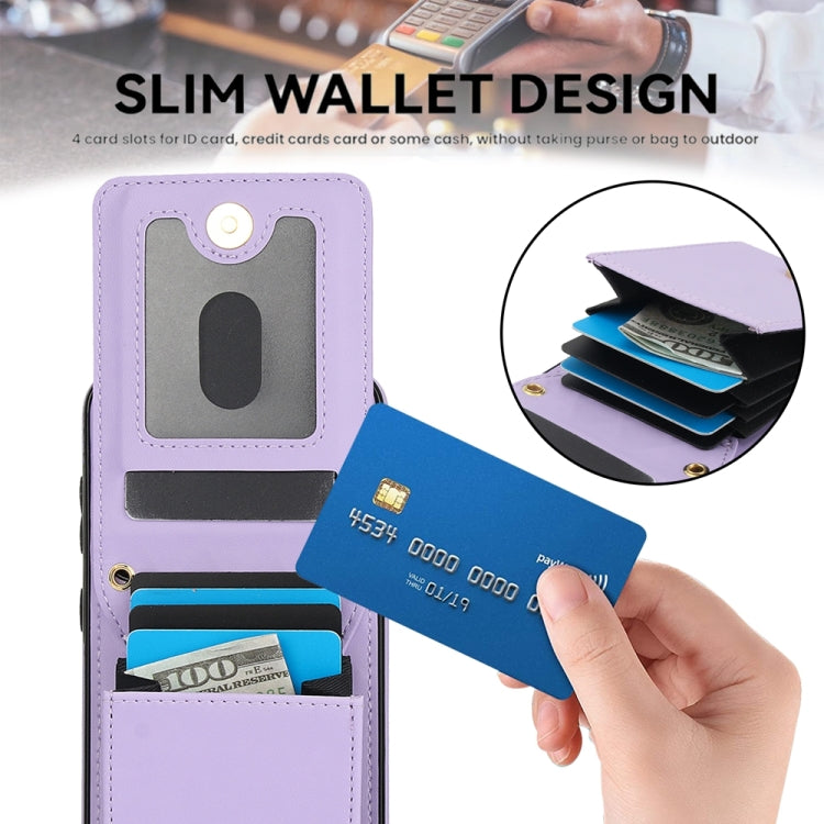 For Samsung Galaxy S23 5G YM015 Crossbody Rhombic Card Bag RFID Phone Case