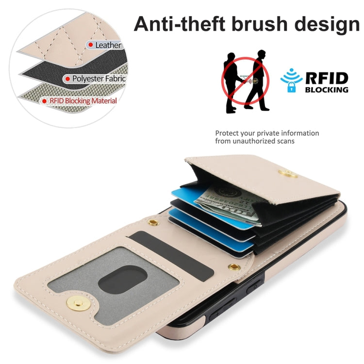 For Samsung Galaxy S21 5G YM015 Crossbody Rhombic Card Bag RFID Phone Case