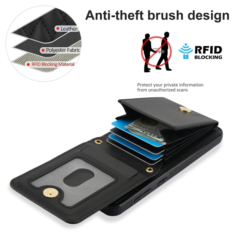 For Samsung Galaxy S21 5G YM015 Crossbody Rhombic Card Bag RFID Phone Case