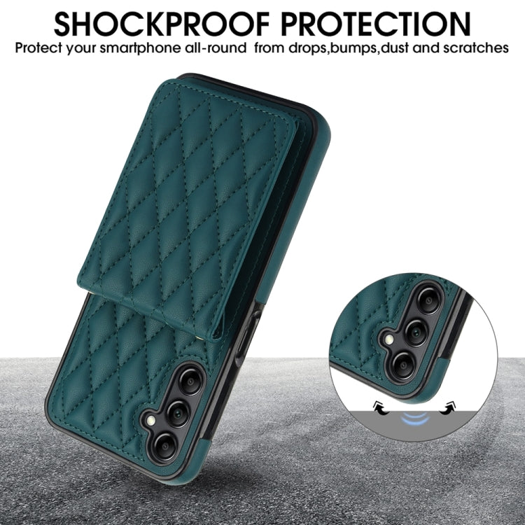 For Samsung Galaxy A14 4G / 5G YM015 Crossbody Rhombic Card Bag RFID Phone Case