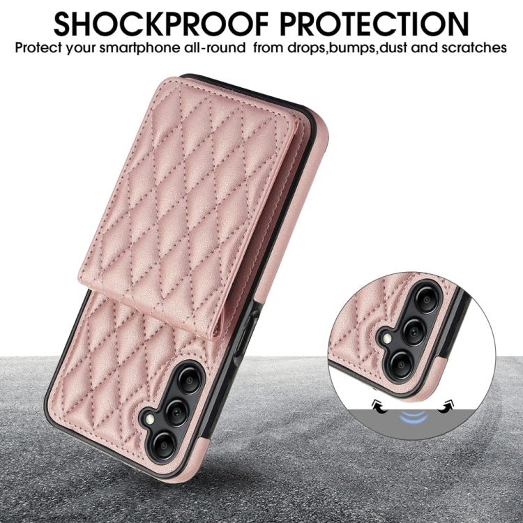 For Samsung Galaxy A14 4G / 5G YM015 Crossbody Rhombic Card Bag RFID Phone Case