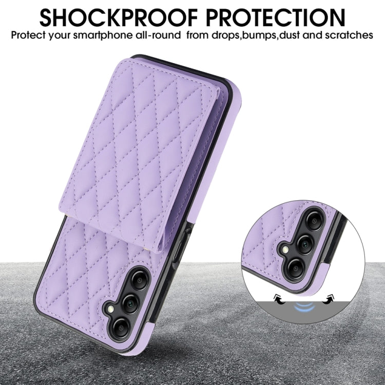 For Samsung Galaxy A14 4G / 5G YM015 Crossbody Rhombic Card Bag RFID Phone Case