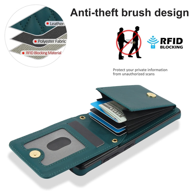 For Samsung Galaxy S21 Ultra 5G YM015 Crossbody Rhombic Card Bag RFID Phone Case