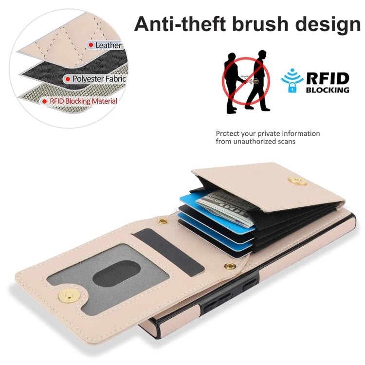For Samsung Galaxy S24 Ultra 5G YM015 Crossbody Rhombic Card Bag RFID Phone Case