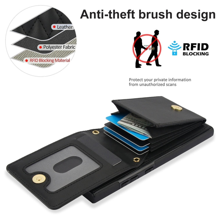 For Samsung Galaxy S24 Ultra 5G YM015 Crossbody Rhombic Card Bag RFID Phone Case