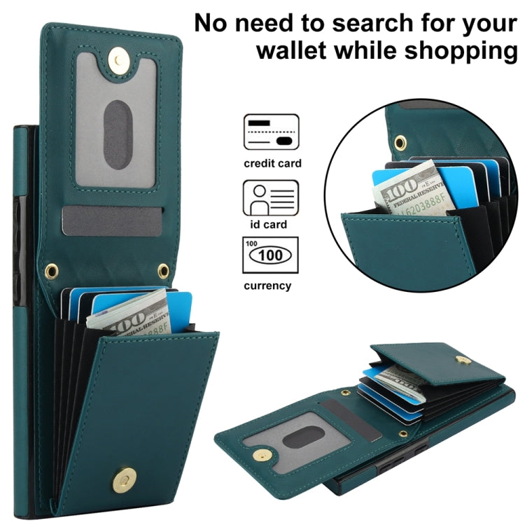For Samsung Galaxy S24 Ultra 5G YM015 Crossbody Rhombic Card Bag RFID Phone Case