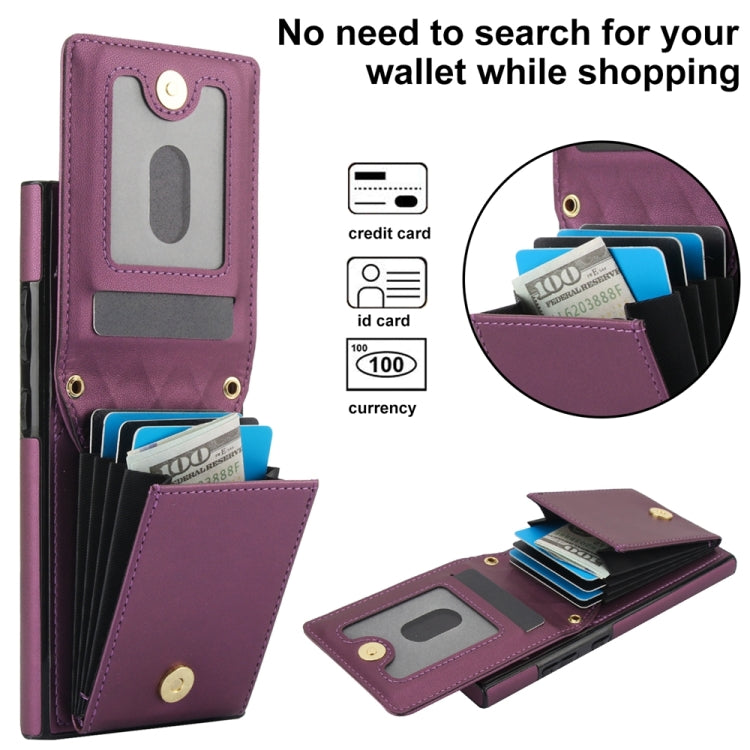 For Samsung Galaxy S24 Ultra 5G YM015 Crossbody Rhombic Card Bag RFID Phone Case