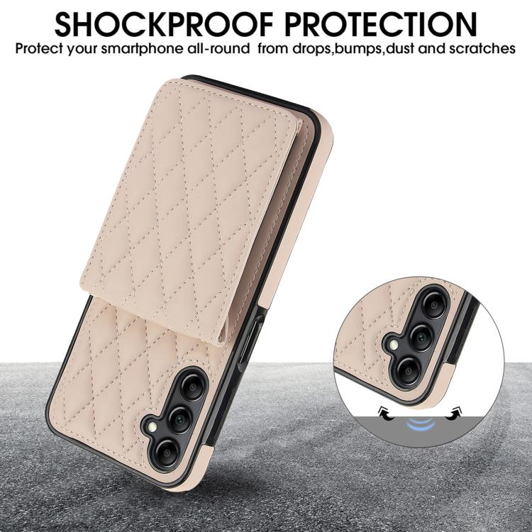 For Samsung Galaxy S25 5G YM015 Crossbody Rhombic Card Bag RFID Phone Case
