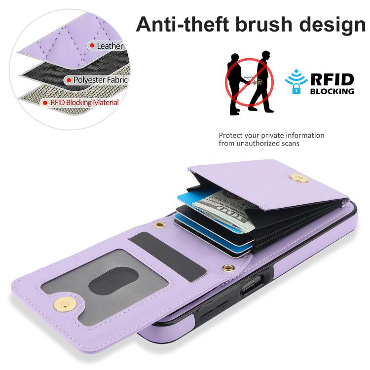 For Samsung Galaxy S25 5G YM015 Crossbody Rhombic Card Bag RFID Phone Case